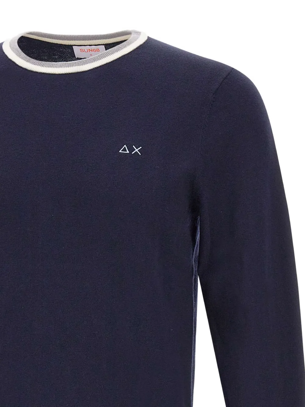 Sun 68 Tipped Crew-neck Sweater In Blue