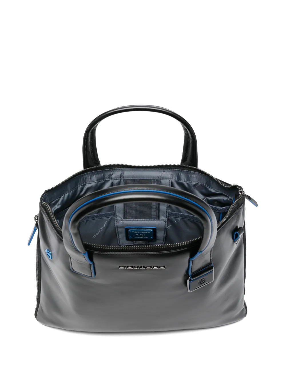 PIQUADRO Leren aktetas met handvat Zwart