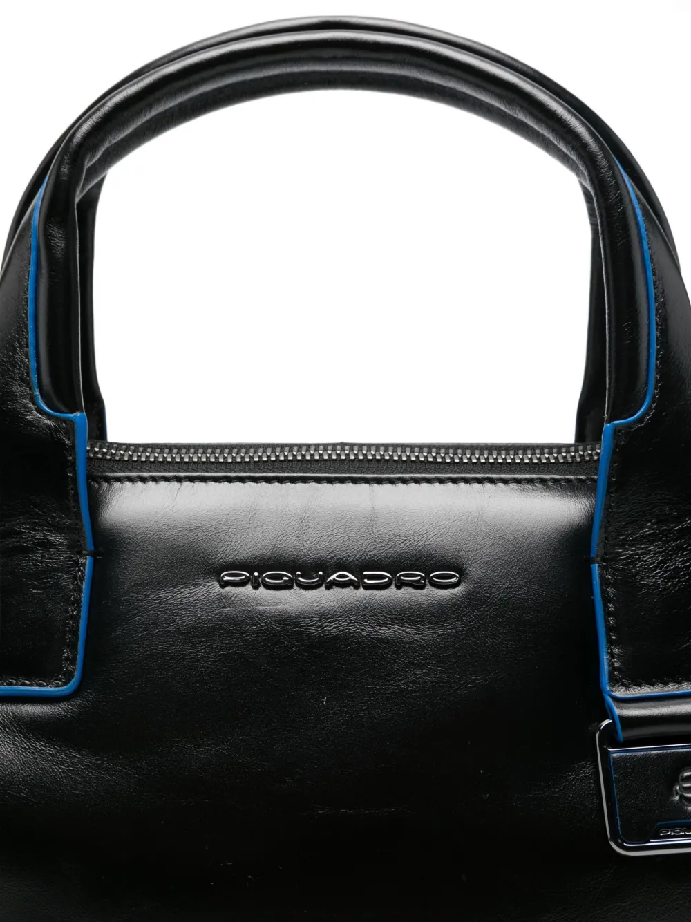 PIQUADRO Leren aktetas met handvat Zwart