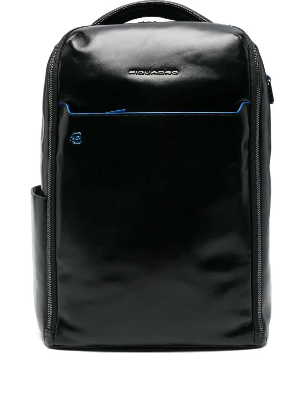 Piquadro Leather Top-handle Backpack In Black