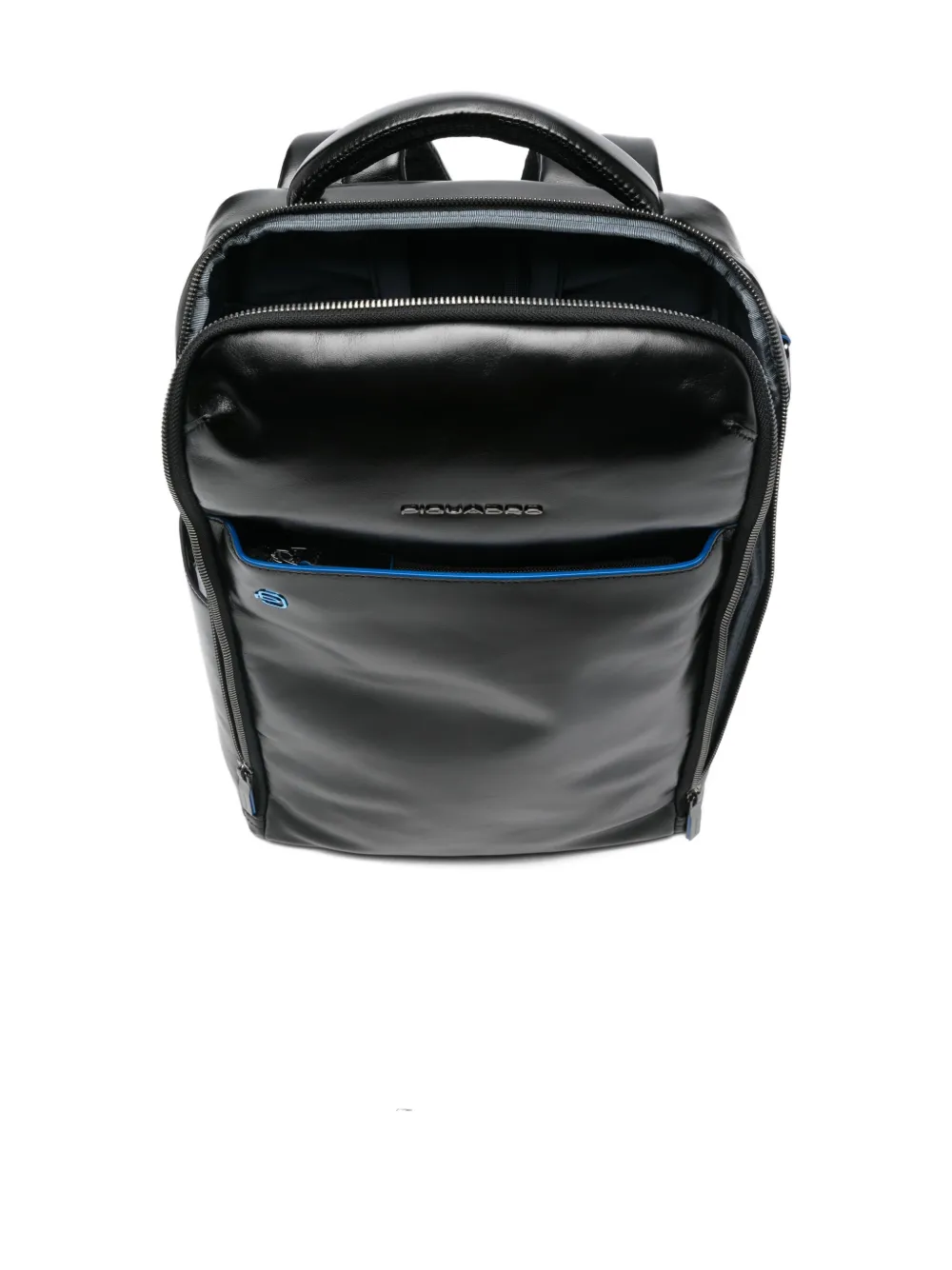 Piquadro Leather Top-handle Backpack In Black