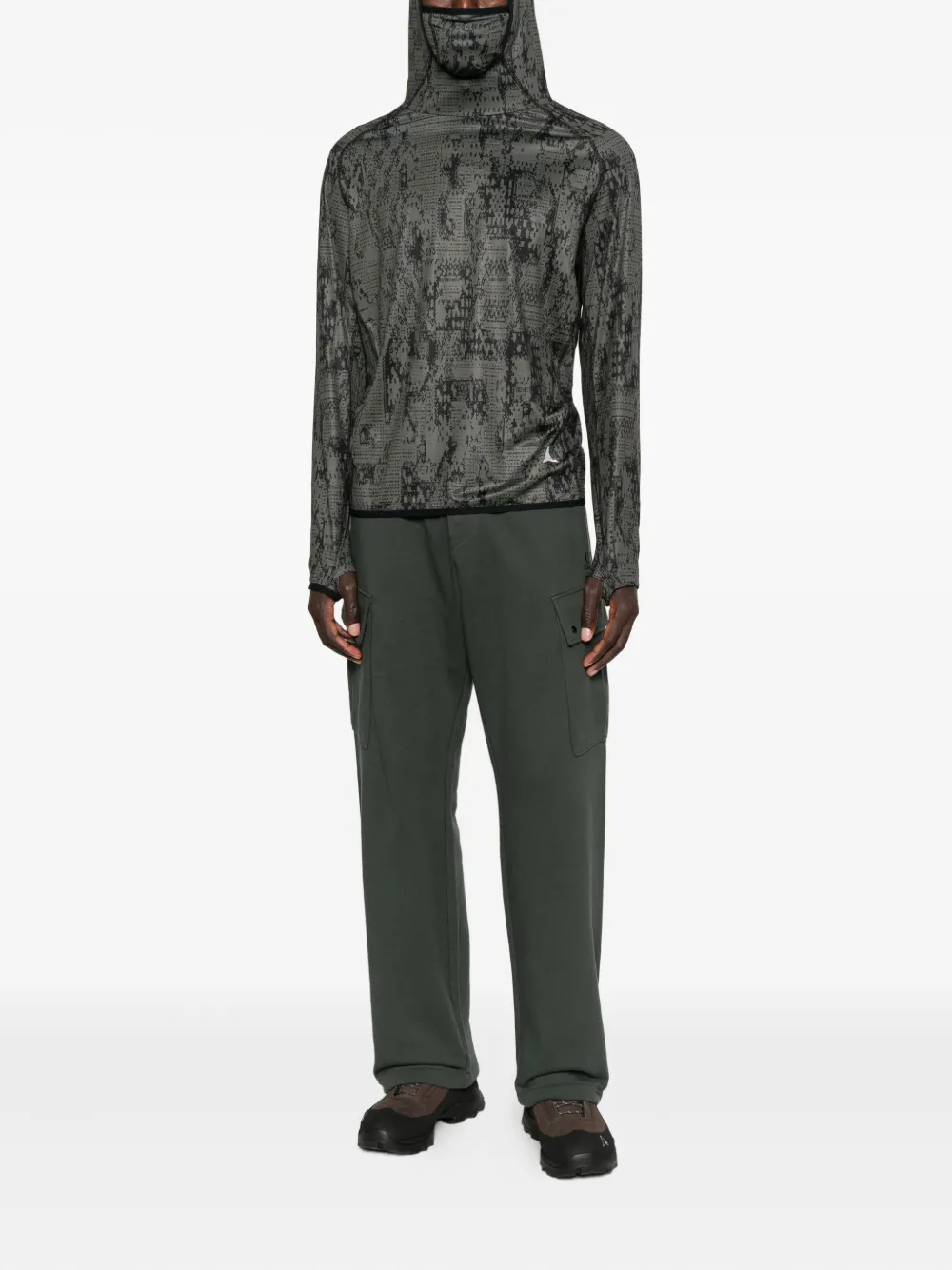 ROA high-neck patterned T-shirt - Groen