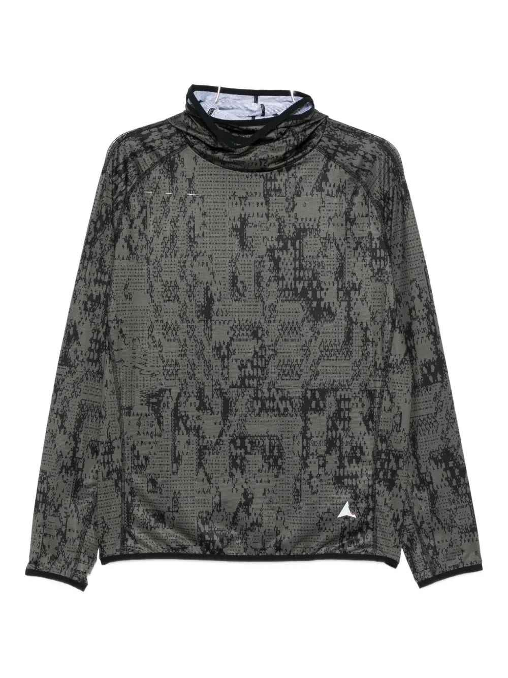 Roa High-neck Patterned T-shirt In Green