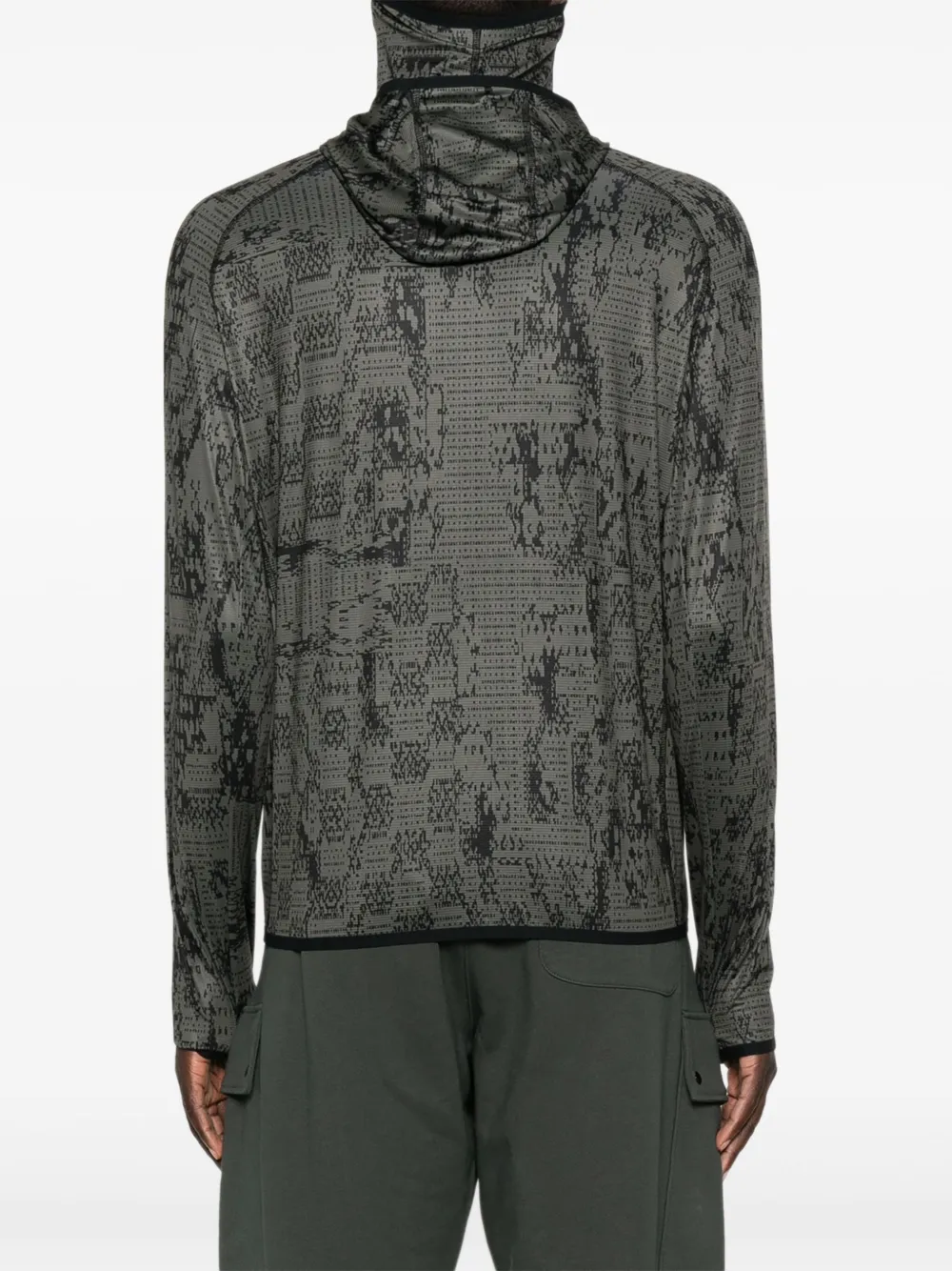 ROA T-shirt met patroon en hoge hals Groen