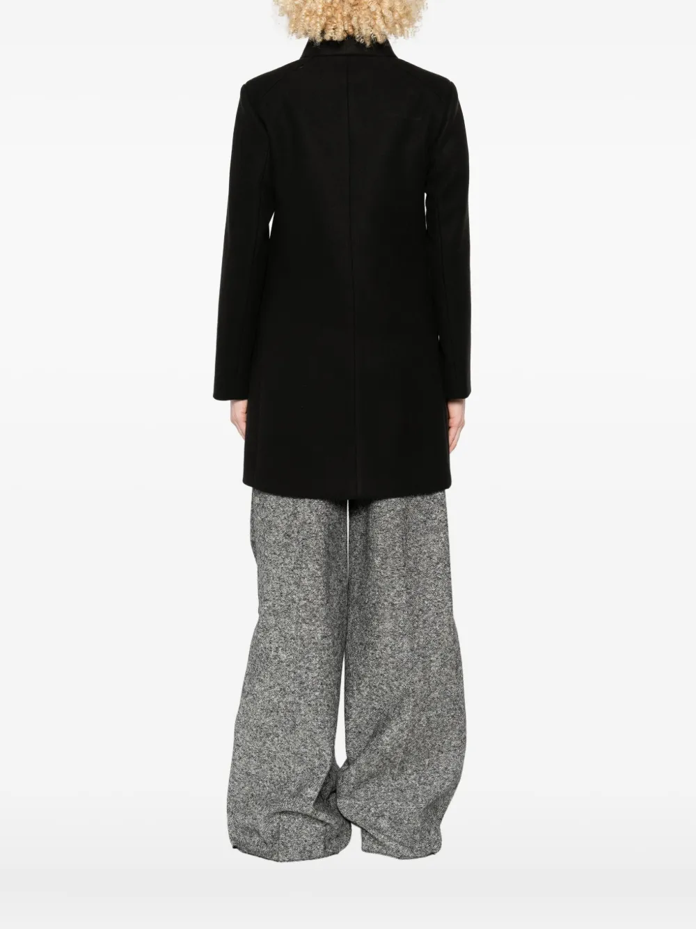 Liu •jo High-neck Asymmetric Coat In Black
