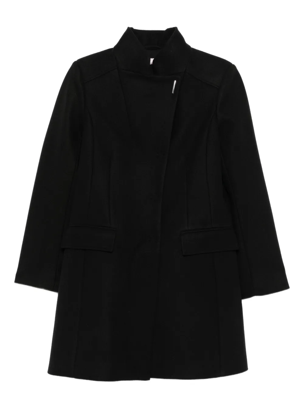 LIU JO high-neck asymmetric coat | Black | Image 1