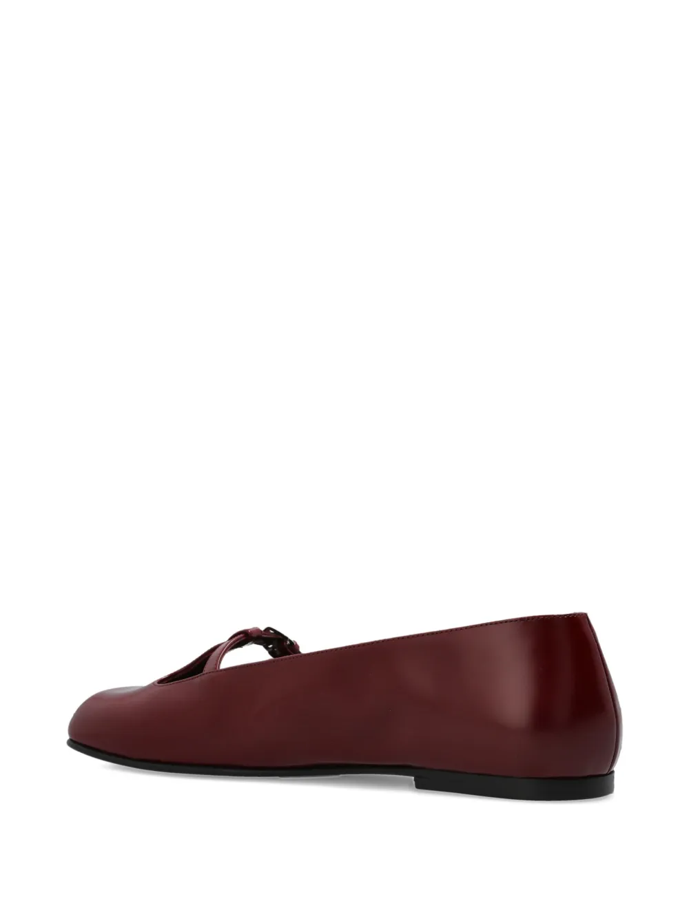 Nodaleto Buckle-detail T-bar Ballet Flats In Burgundy