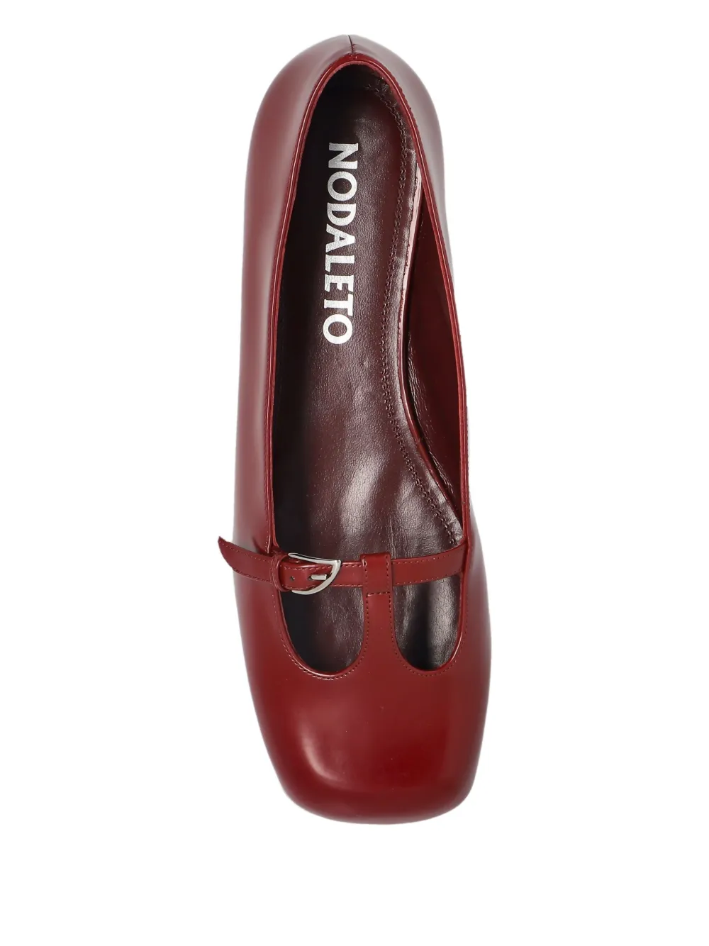 Nodaleto Buckle-detail T-bar Ballet Flats In Burgundy