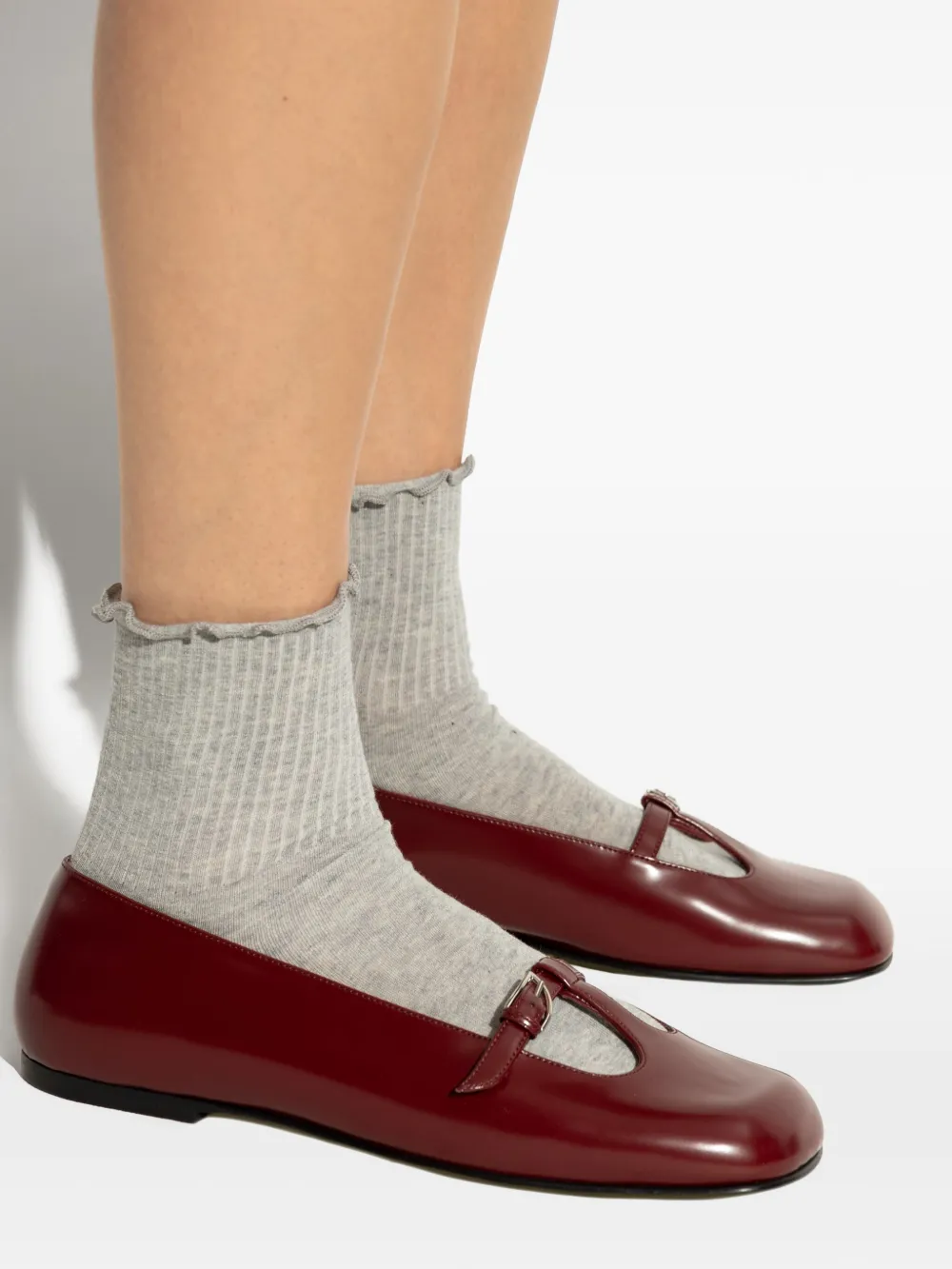Nodaleto buckle-detail T-bar ballet flats Red