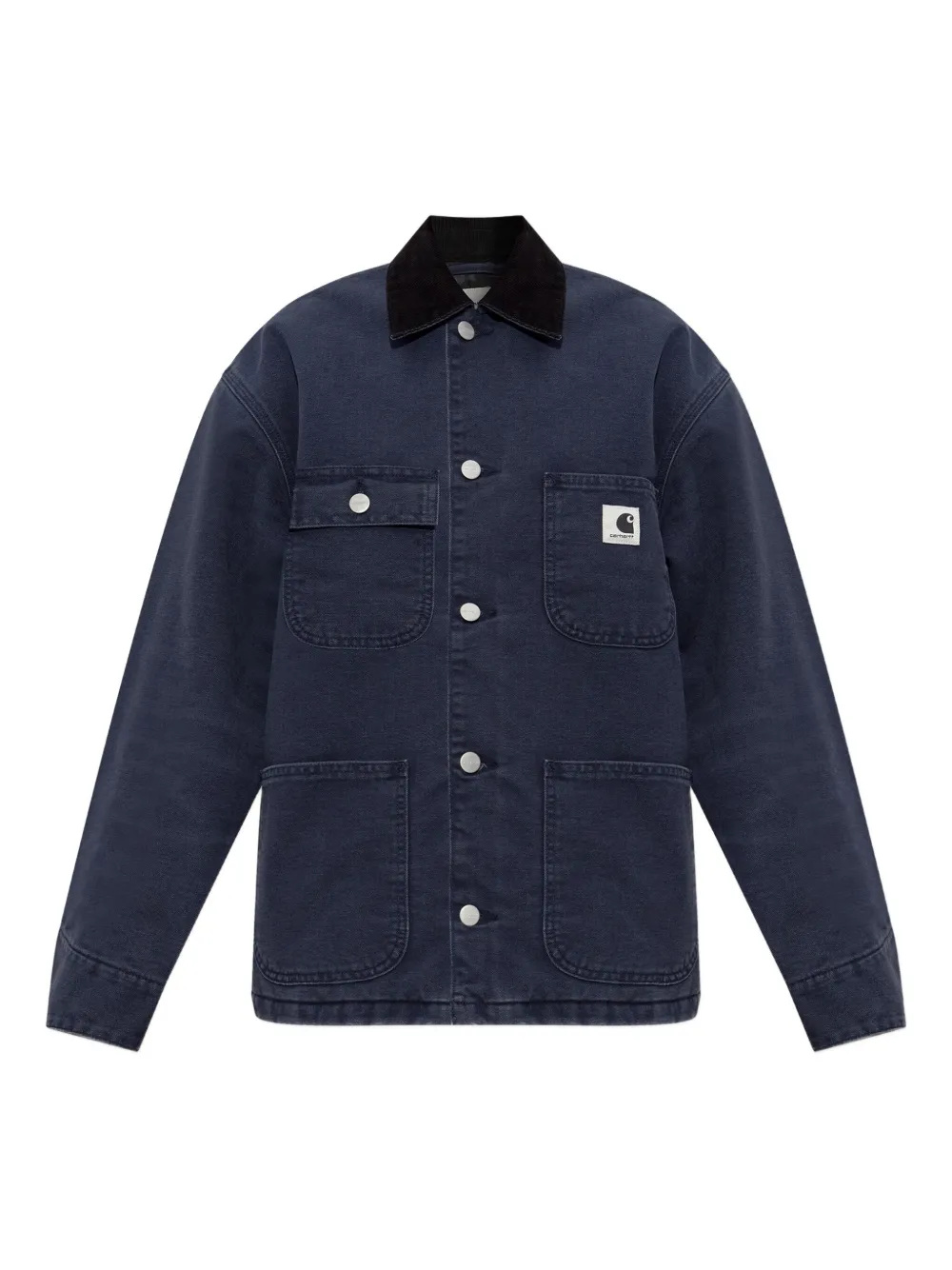 Carhartt Corduroy-collar Organic-cotton Coat In Blue