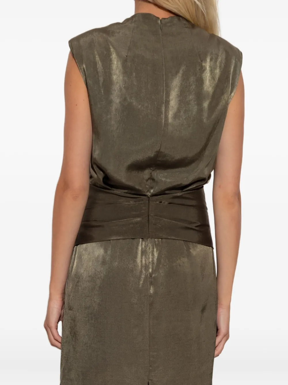 Iro Padded-shoulders Maxi Dress In Brown