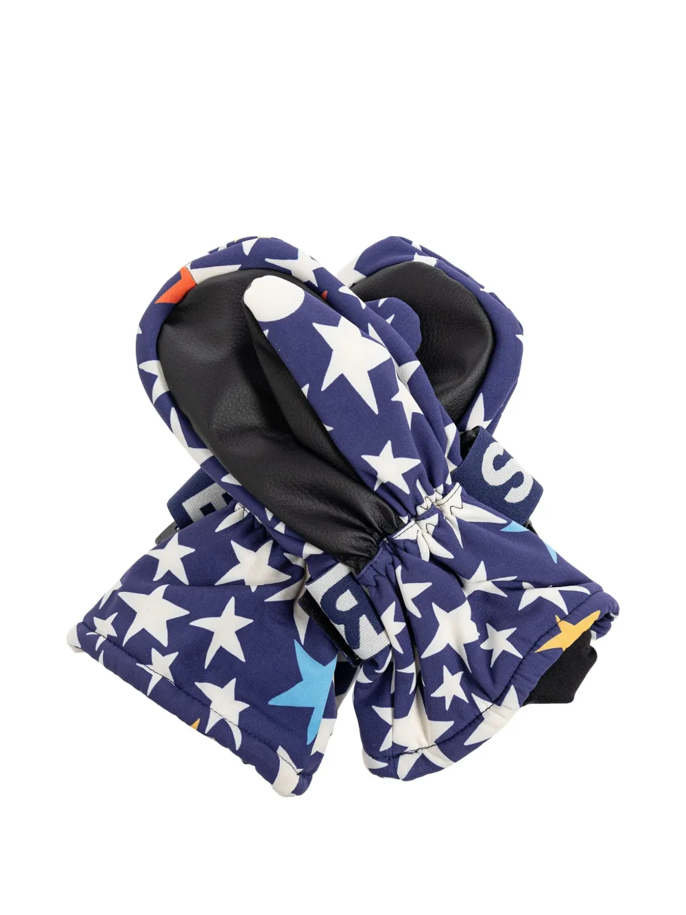 Stella McCartney Kids star-print wristband mittens Blauw