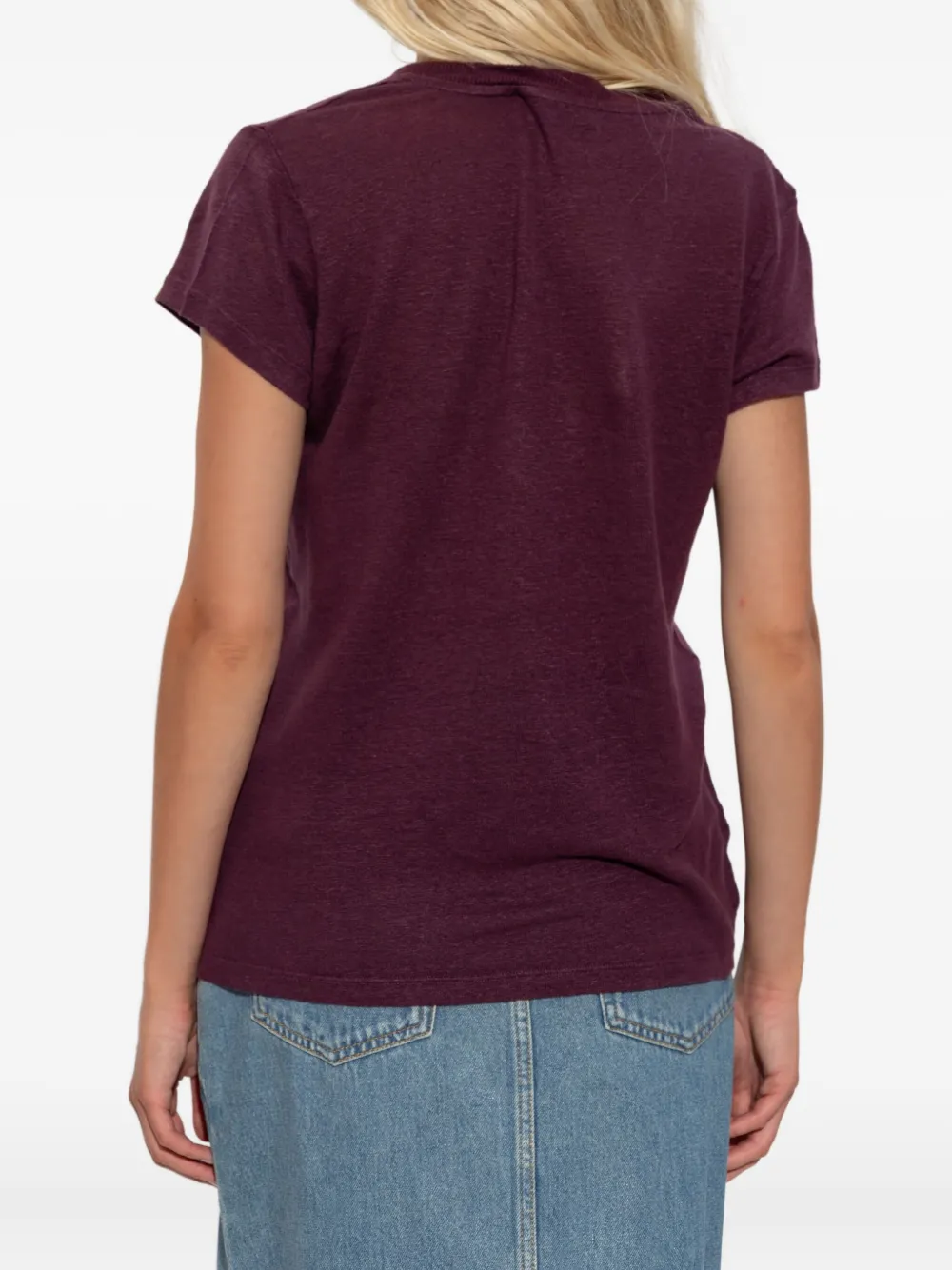 Iro V-neck Short-sleeve T-shirt In Burgundy
