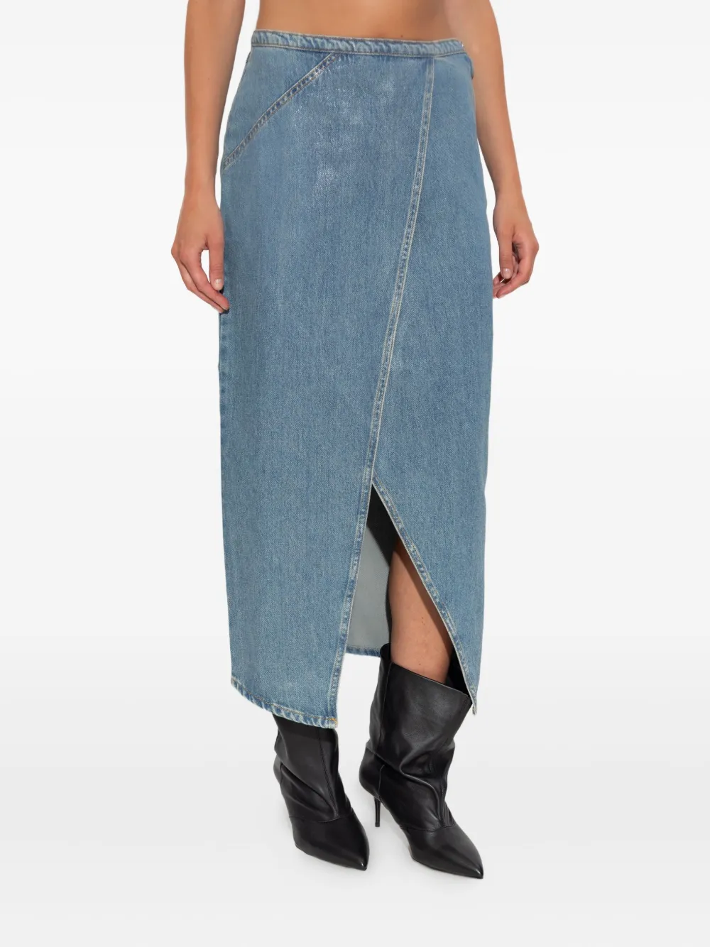 Iro Asymmetric Denim Skirt In Blue