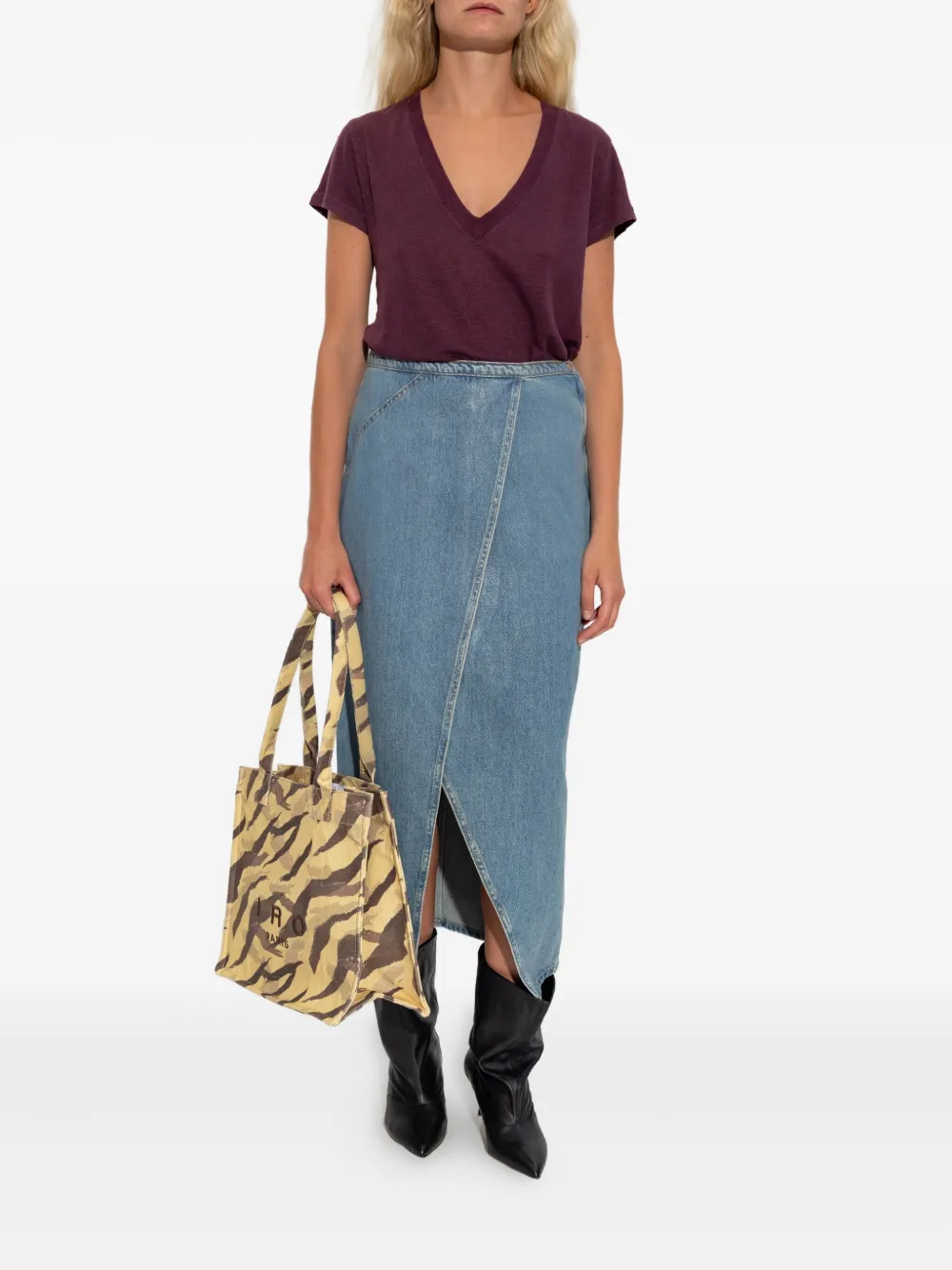 IRO asymmetric denim skirt - Blauw