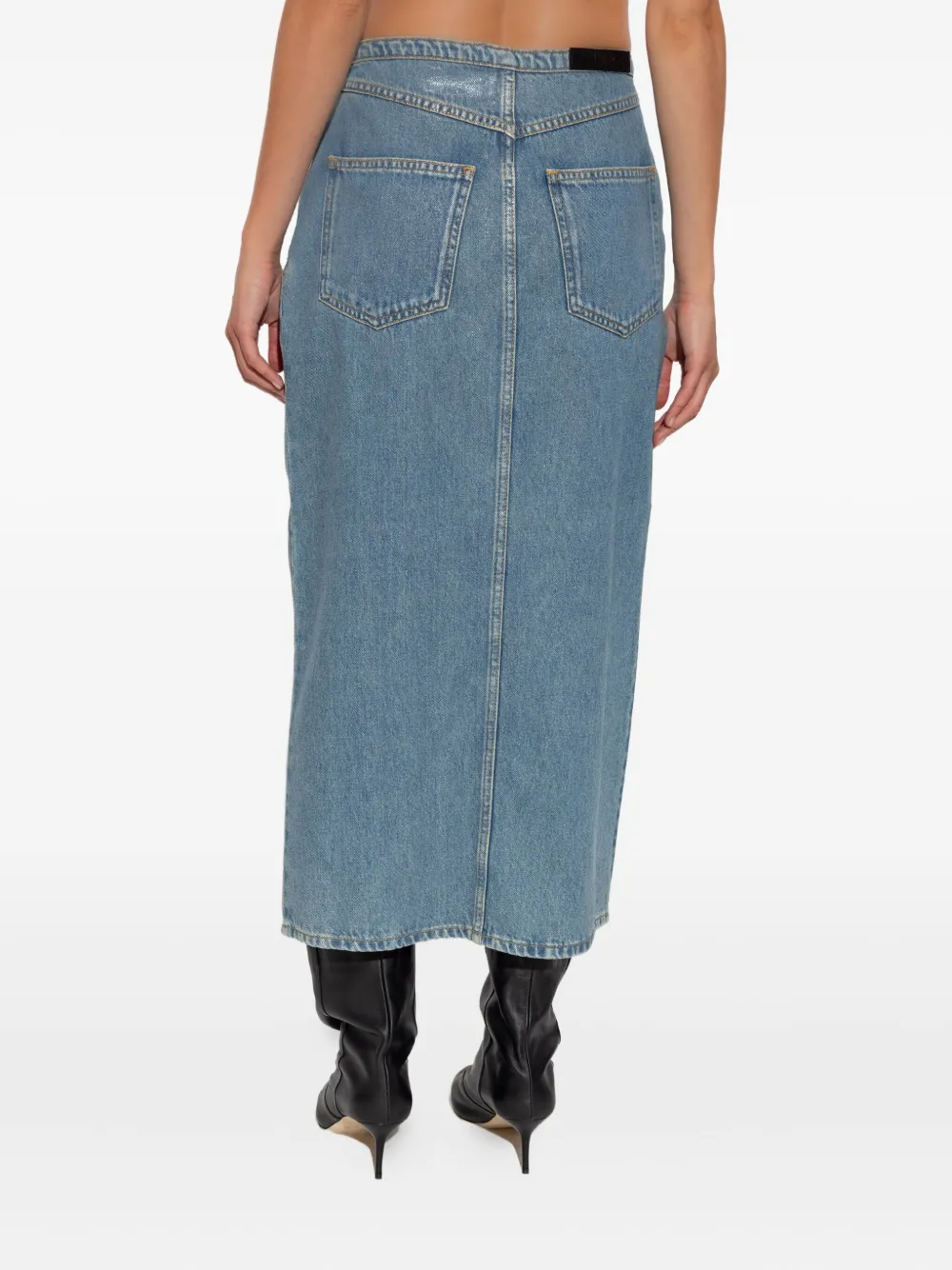 Iro Asymmetric Denim Skirt In Blue