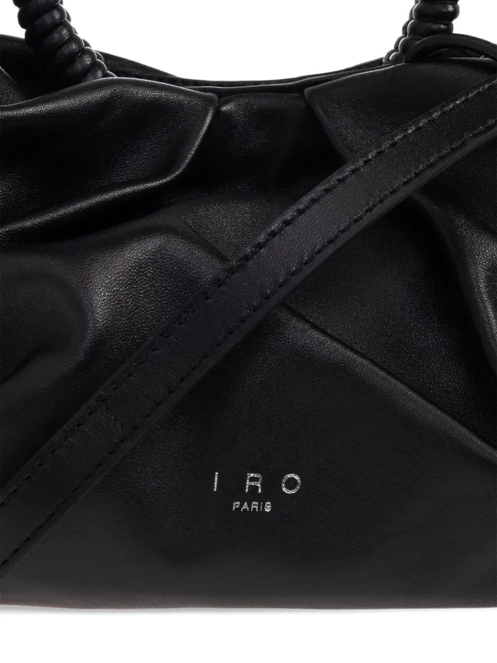 Iro Sun Pleated Leather Tote Bag In Black