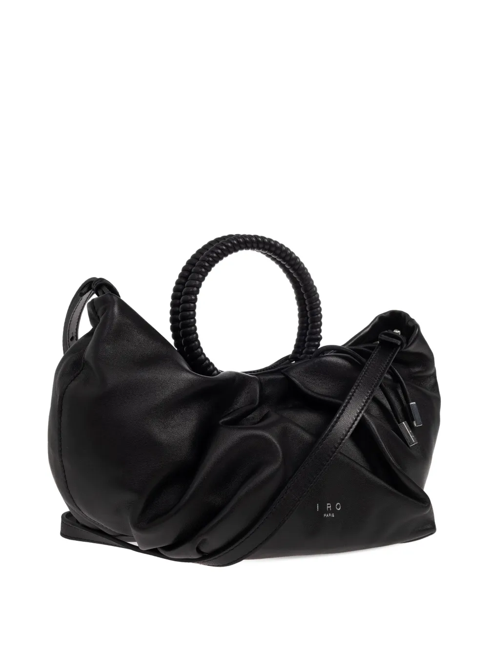Iro Sun Pleated Leather Tote Bag In Black