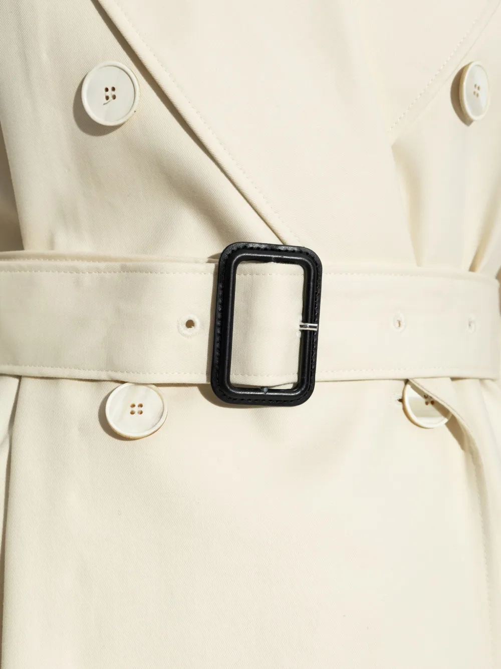 Givenchy Jas met ceintuur en dubbele rij knopen Wit