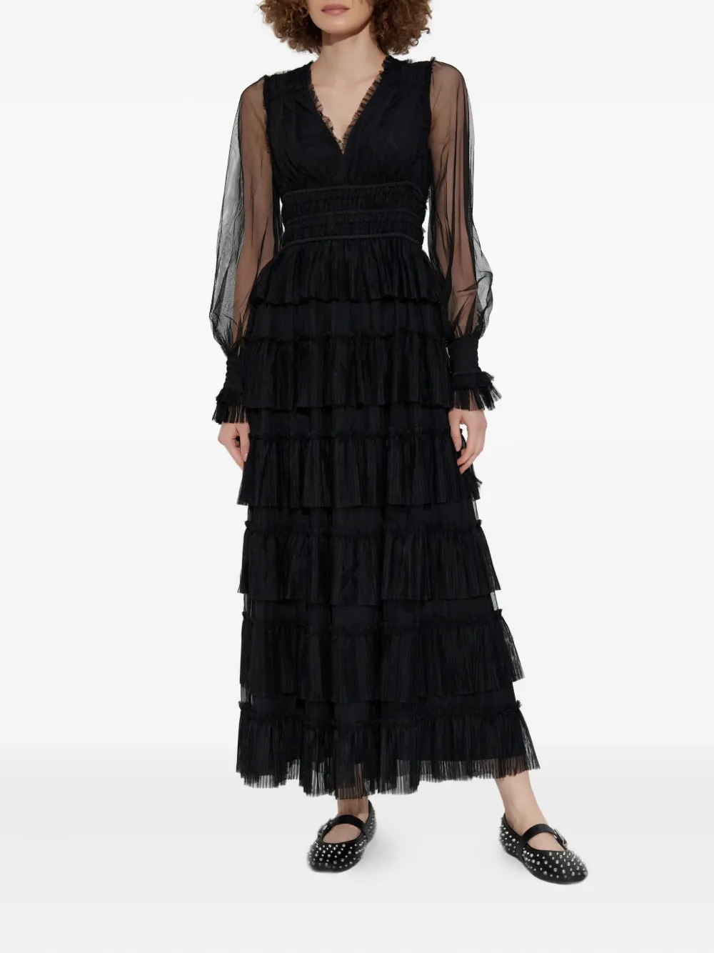 AllSaints Jurk met ruches - Zwart