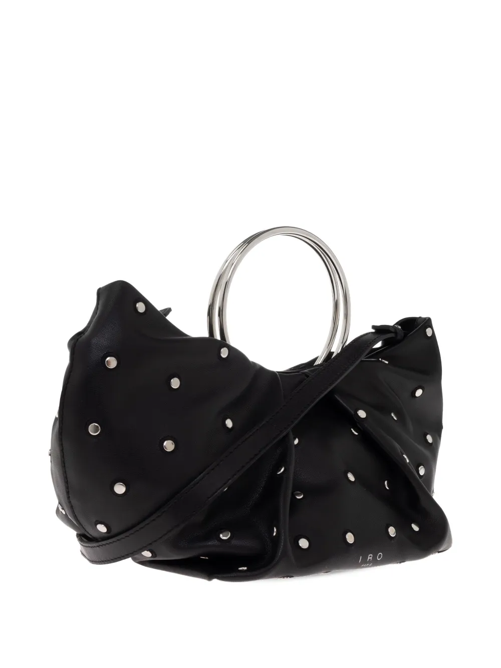 Iro Sun Ring-handle Studded Tote Bag In Black