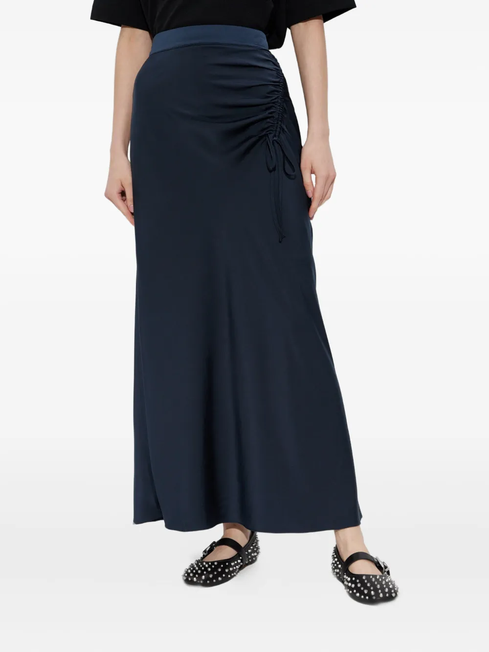 AllSaints Rok met trekkoord en uitgesneden details Blauw