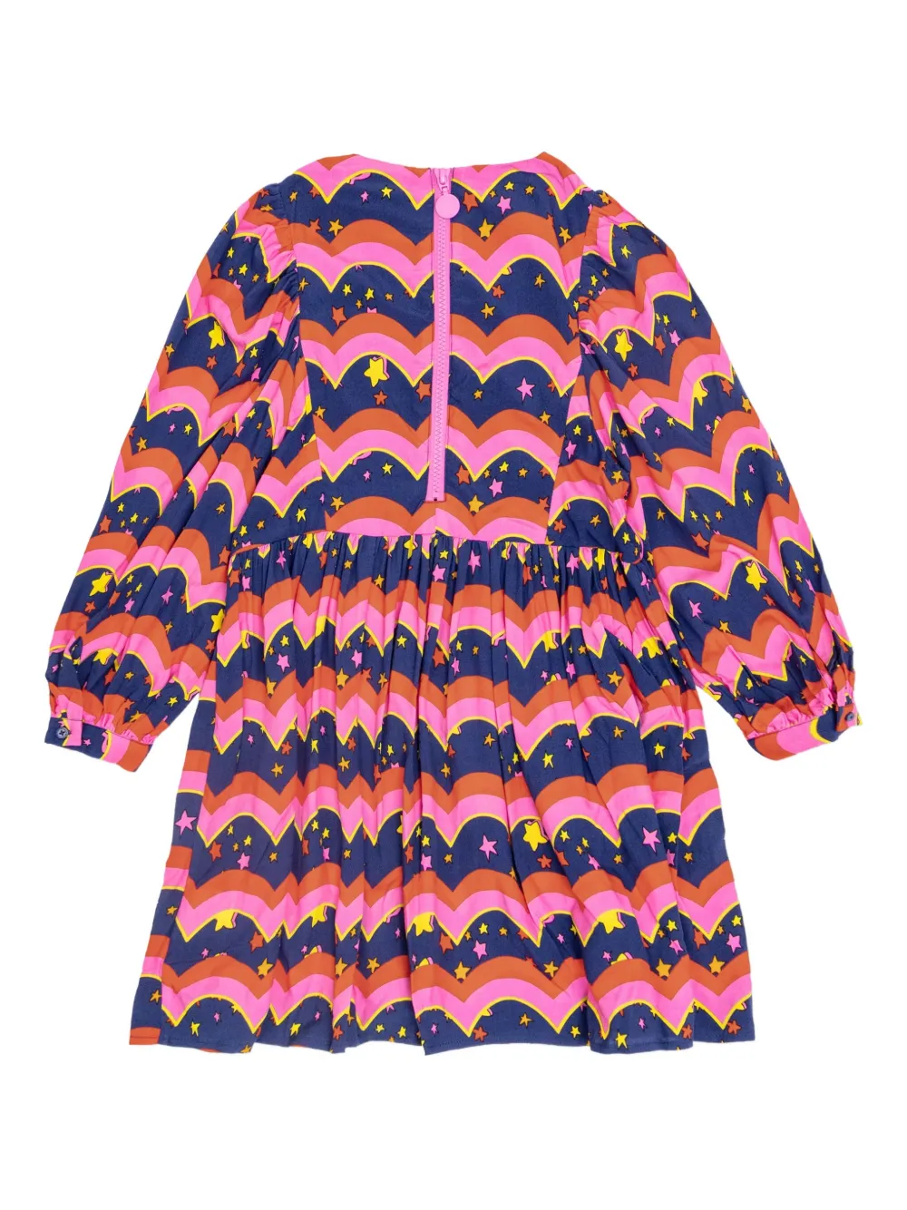 Stella McCartney Kids Jurk met pofmouwen en sterrenprint Roze