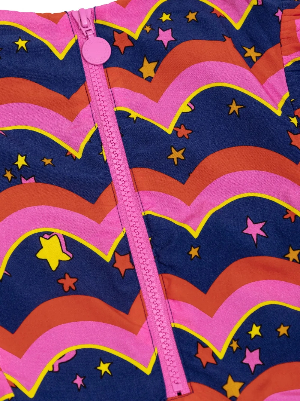 Stella McCartney Kids Jurk met pofmouwen en sterrenprint Roze