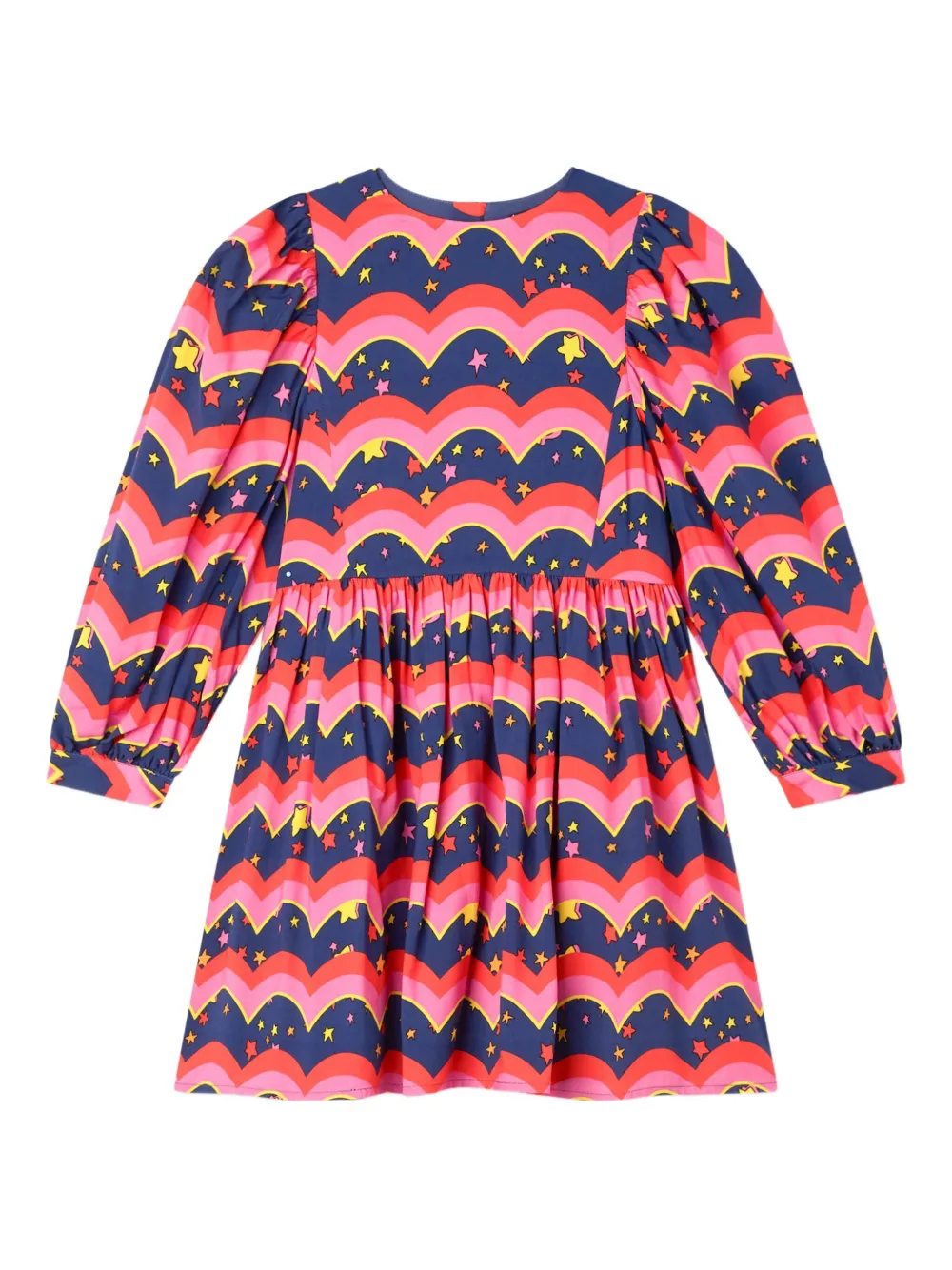 Stella McCartney Kids star-print puff-sleeve dress - Rosa