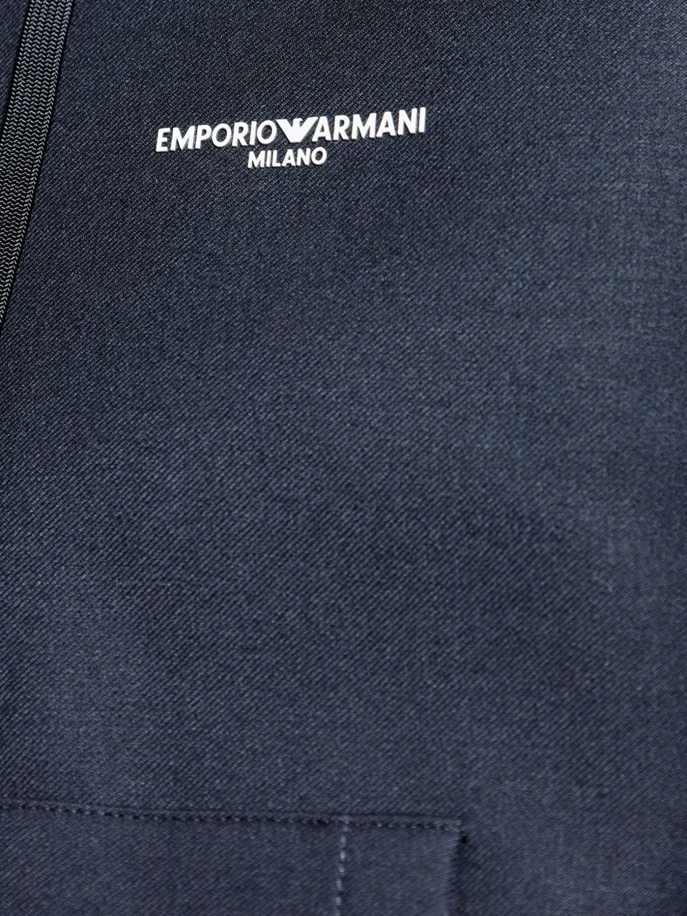 Emporio Armani Hoodie met logoprint en rits Blauw