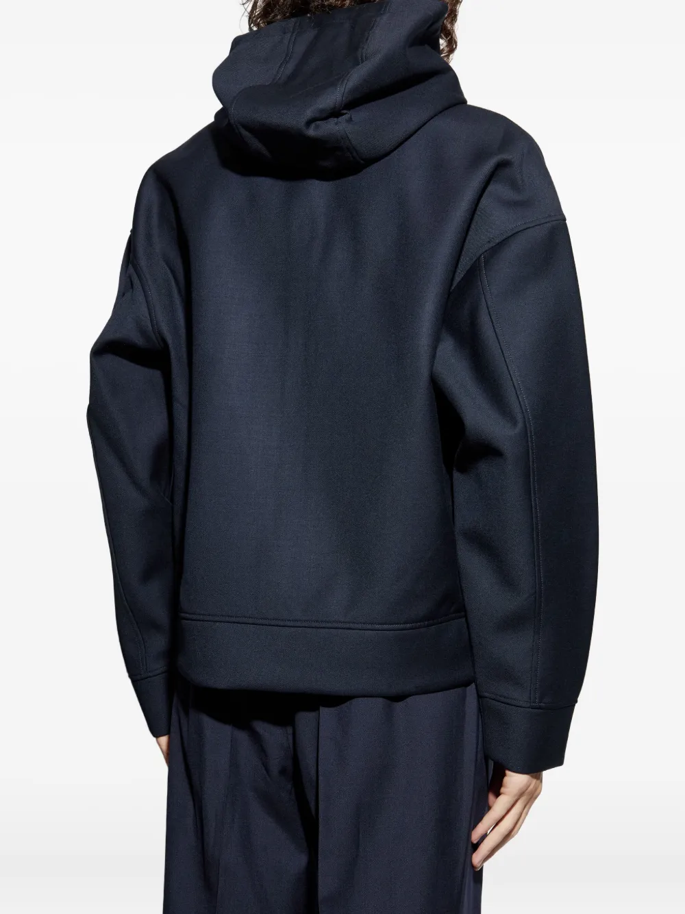 Emporio Armani Hoodie met logoprint en rits Blauw