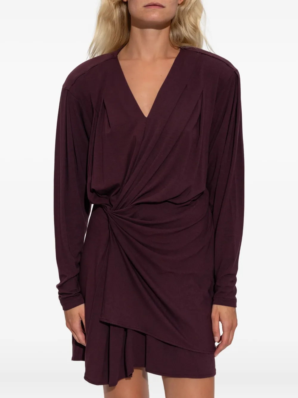 IRO Mini-jurk met V-hals en gedraaid detail Rood