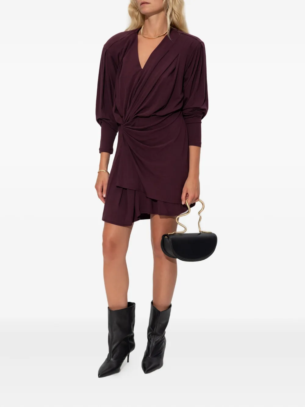 IRO twisted v-neck mini dress - Rood