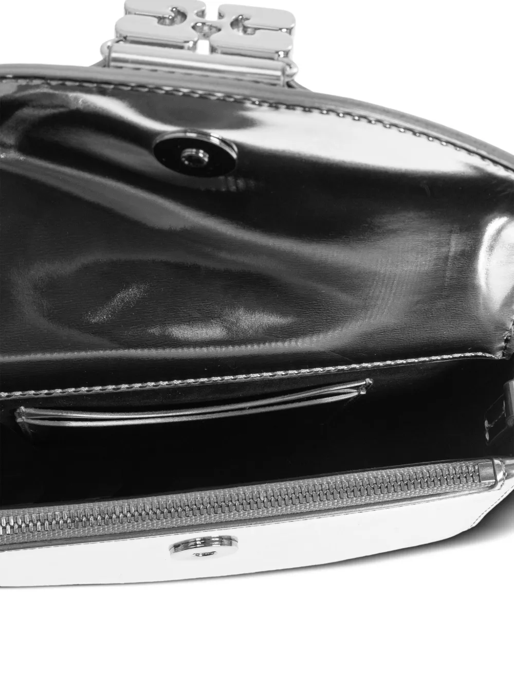 GANNI Kleine tas met kettinghengsel en metallic-effect Grijs