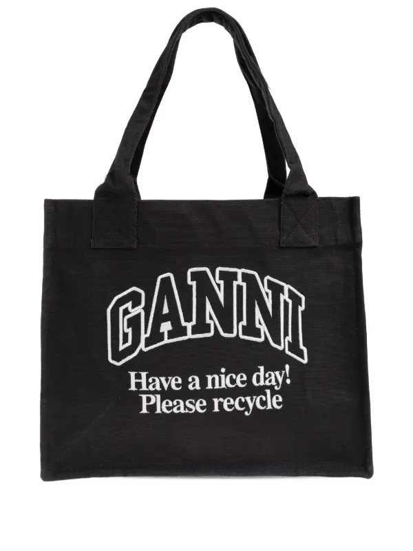 GANNI ロゴ トートバッグ | ブラック | FARFETCH JP