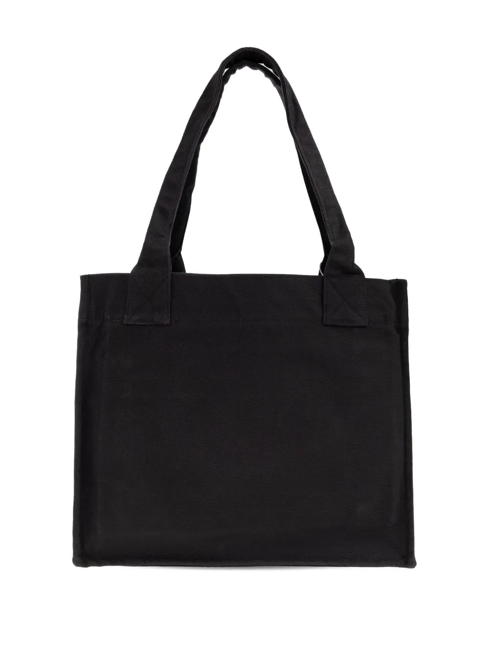 Ganni Black Shopper With Embroidered Logo On The Front In Black
