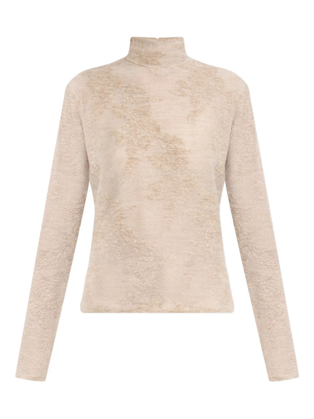 Ganni High-neck Button Sweater In Neutral