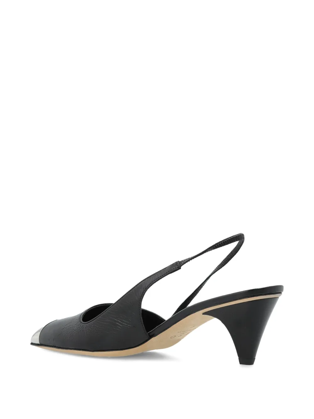Iro 60mm Stargey Slingback Metallic-toe Pumps In Black