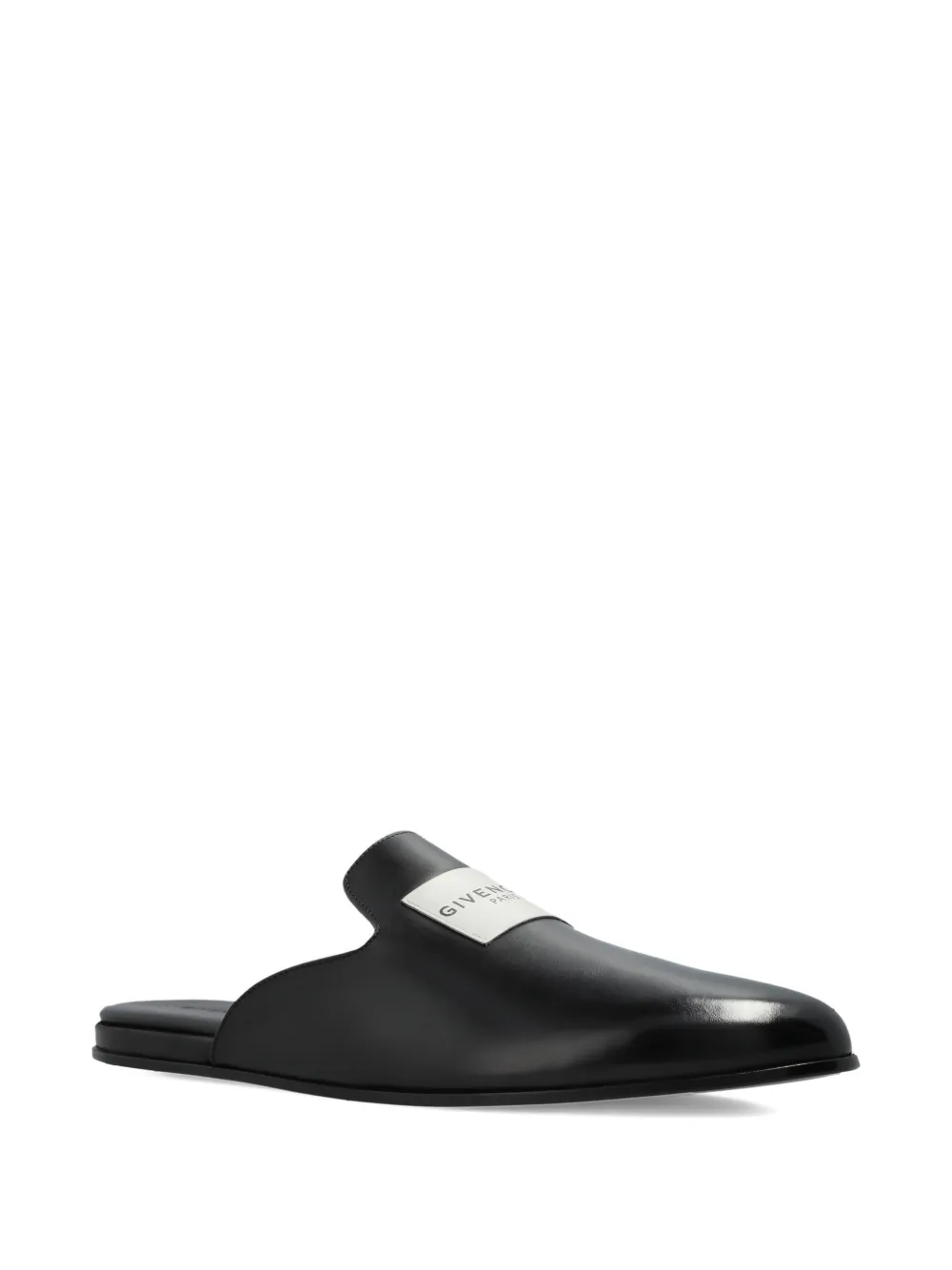 Givenchy logo-patch leather mules Black