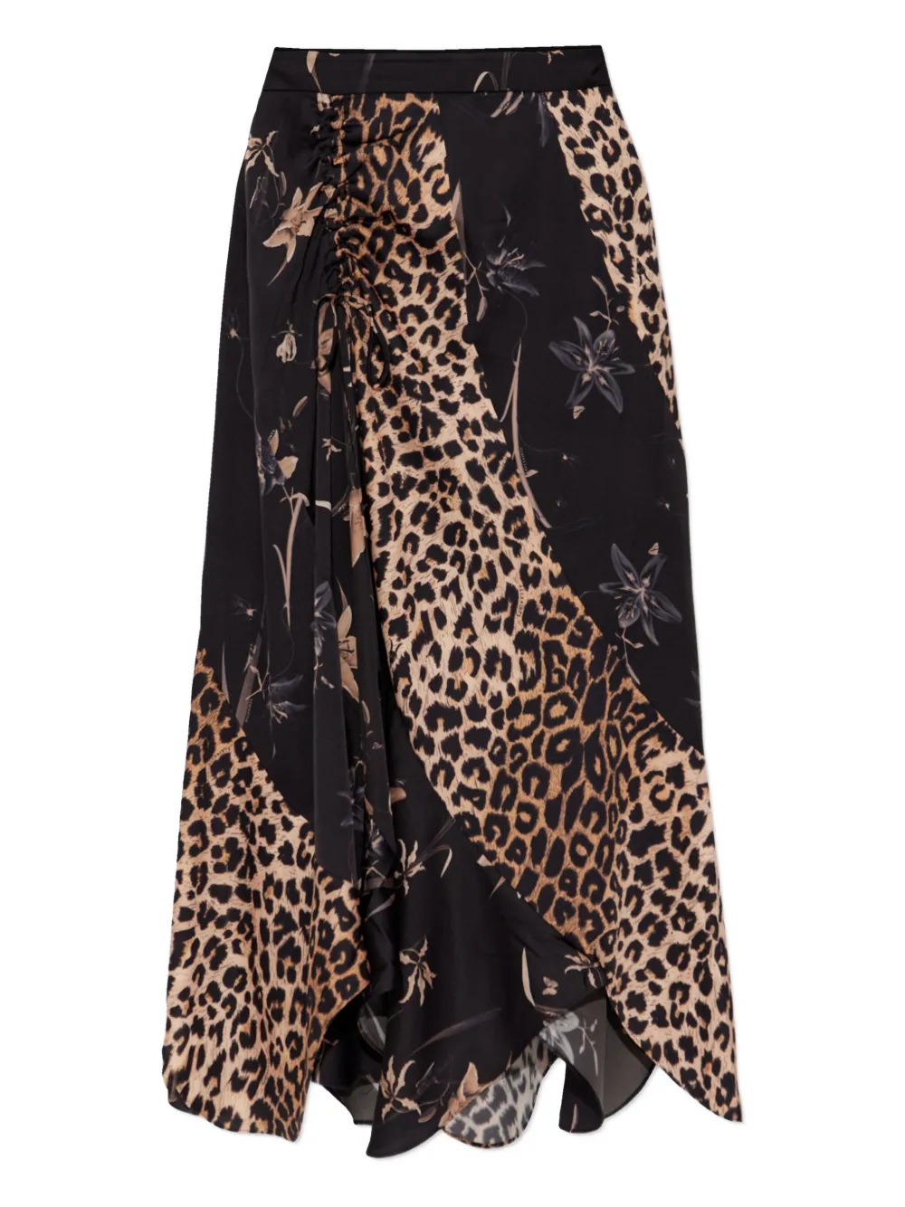 AllSaints leopard-print drawstring skirt | Brown | Image 1