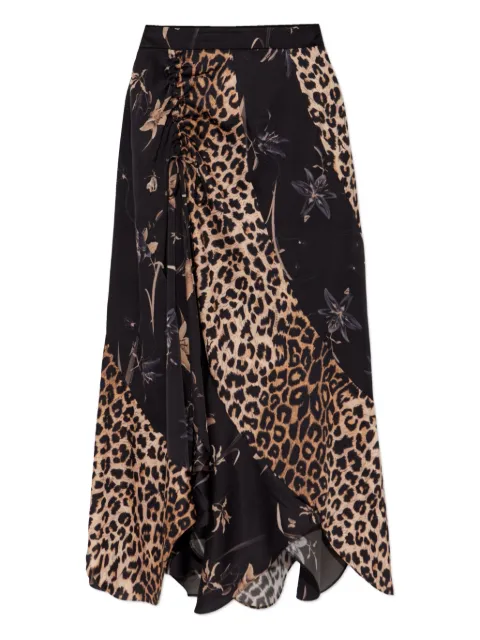 AllSaints leopard-print drawstring skirt