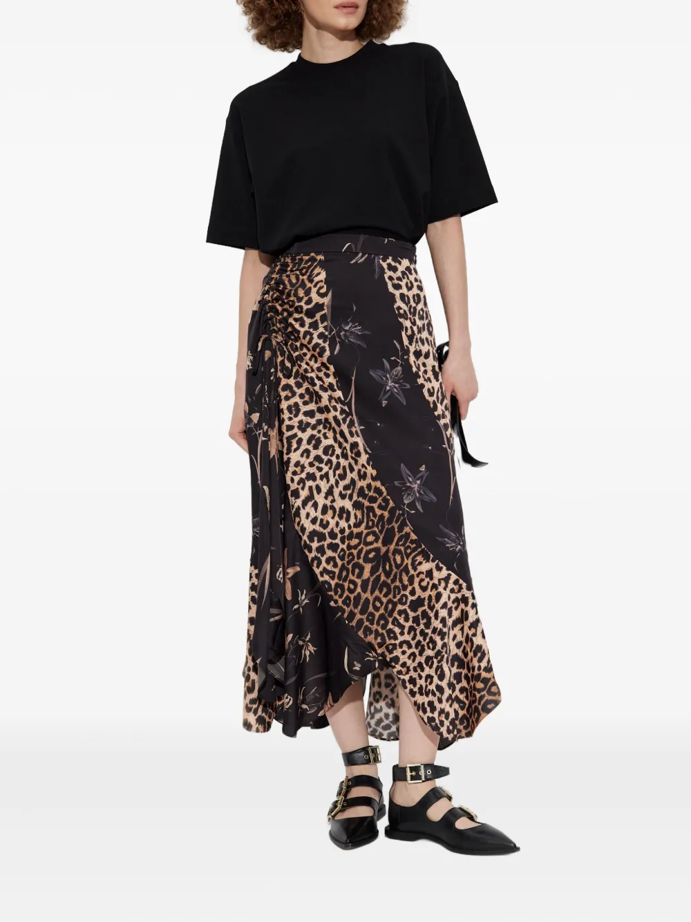 AllSaints leopard-print drawstring skirt | Asymmetric & Draped Skirts | Image 2