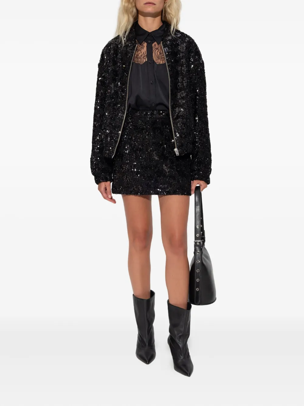 IRO sequin-embellished mini skirt - Zwart