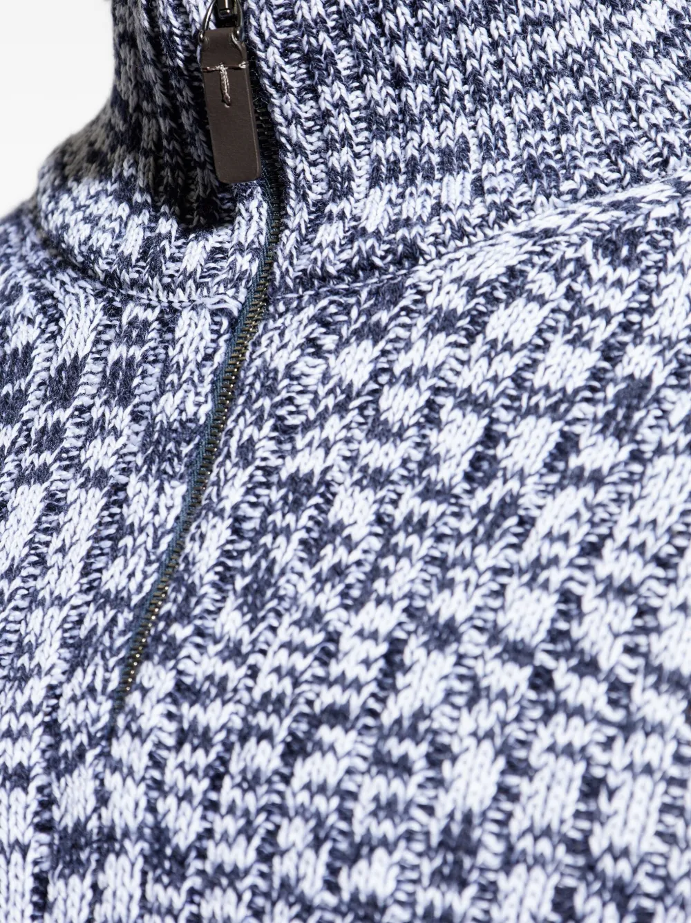 Tod's Half-zip Textured Wool Sweater In Blue