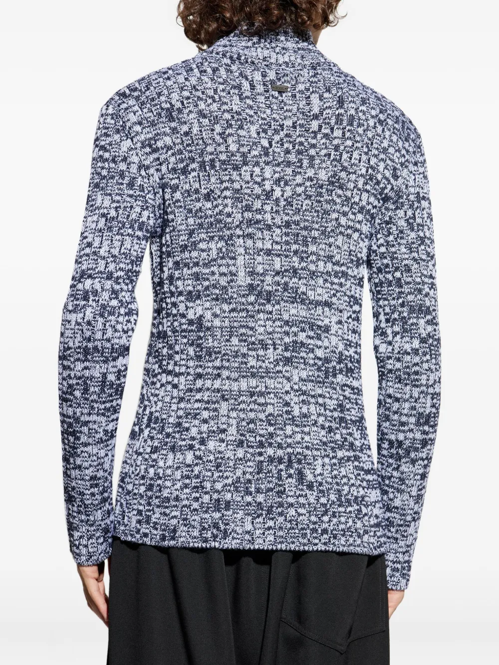 Tod's Half-zip Textured Wool Sweater In Blue