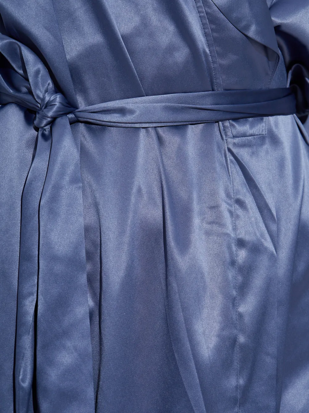 Emporio Armani Log-sleeves Wrap Robe In Blue
