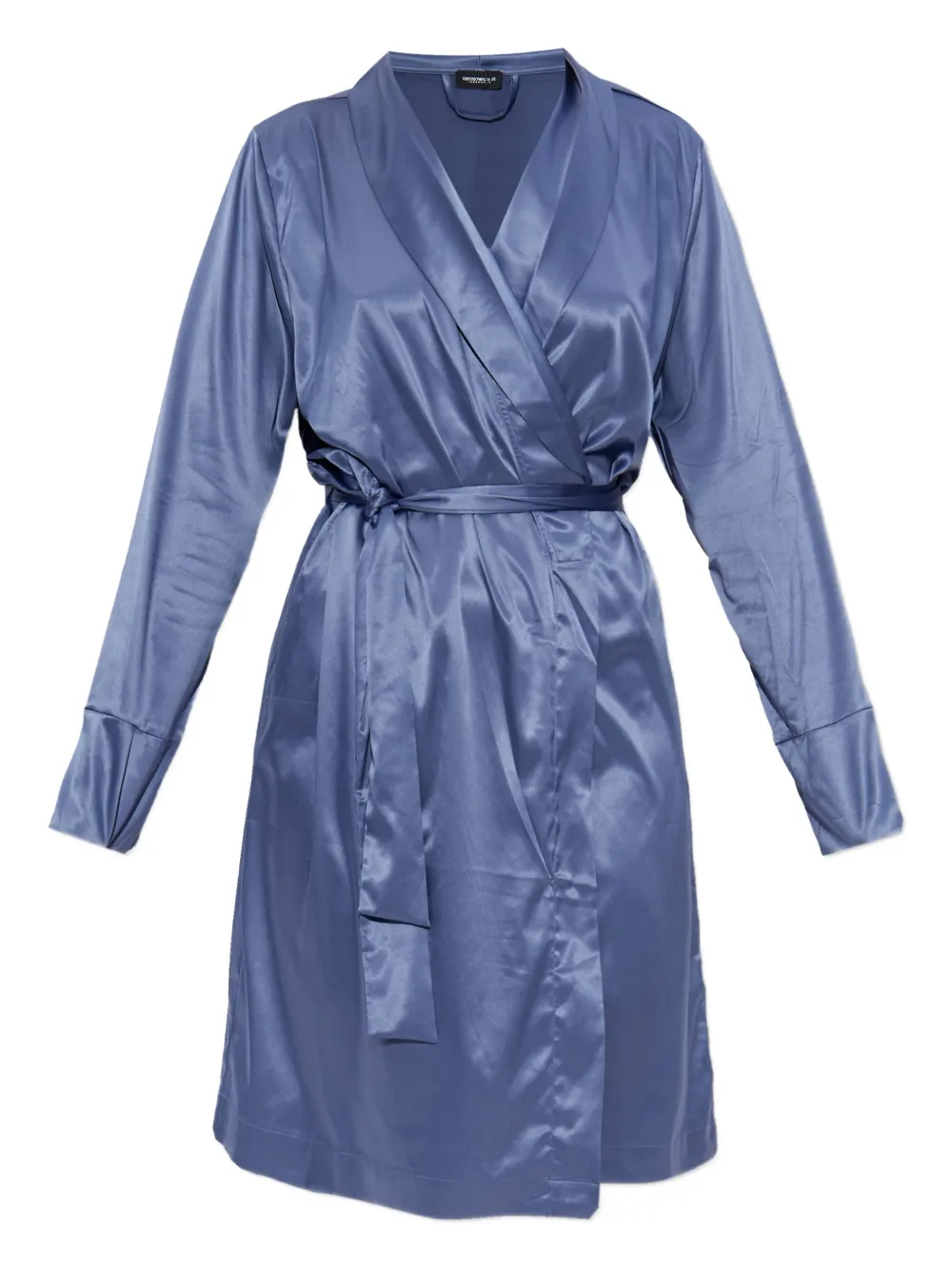 Emporio Armani log-sleeves wrap robe | Blue | Image 1