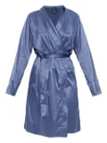 Emporio Armani log-sleeves wrap robe - Blue