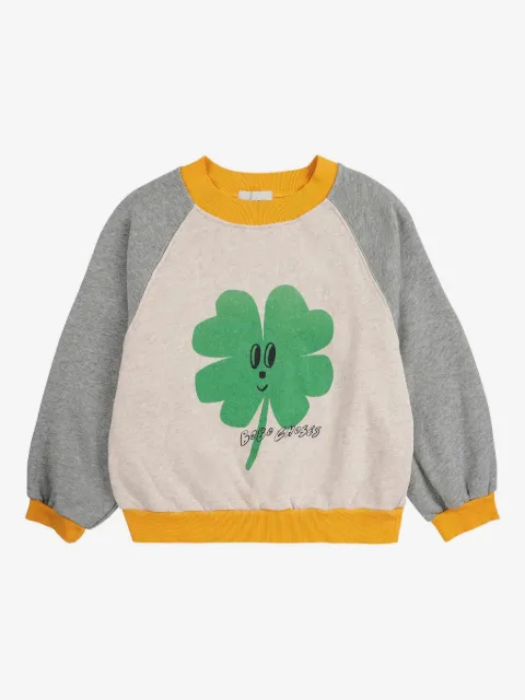 Bobo Choses 럭키 클로버 래글런 스웨트셔츠