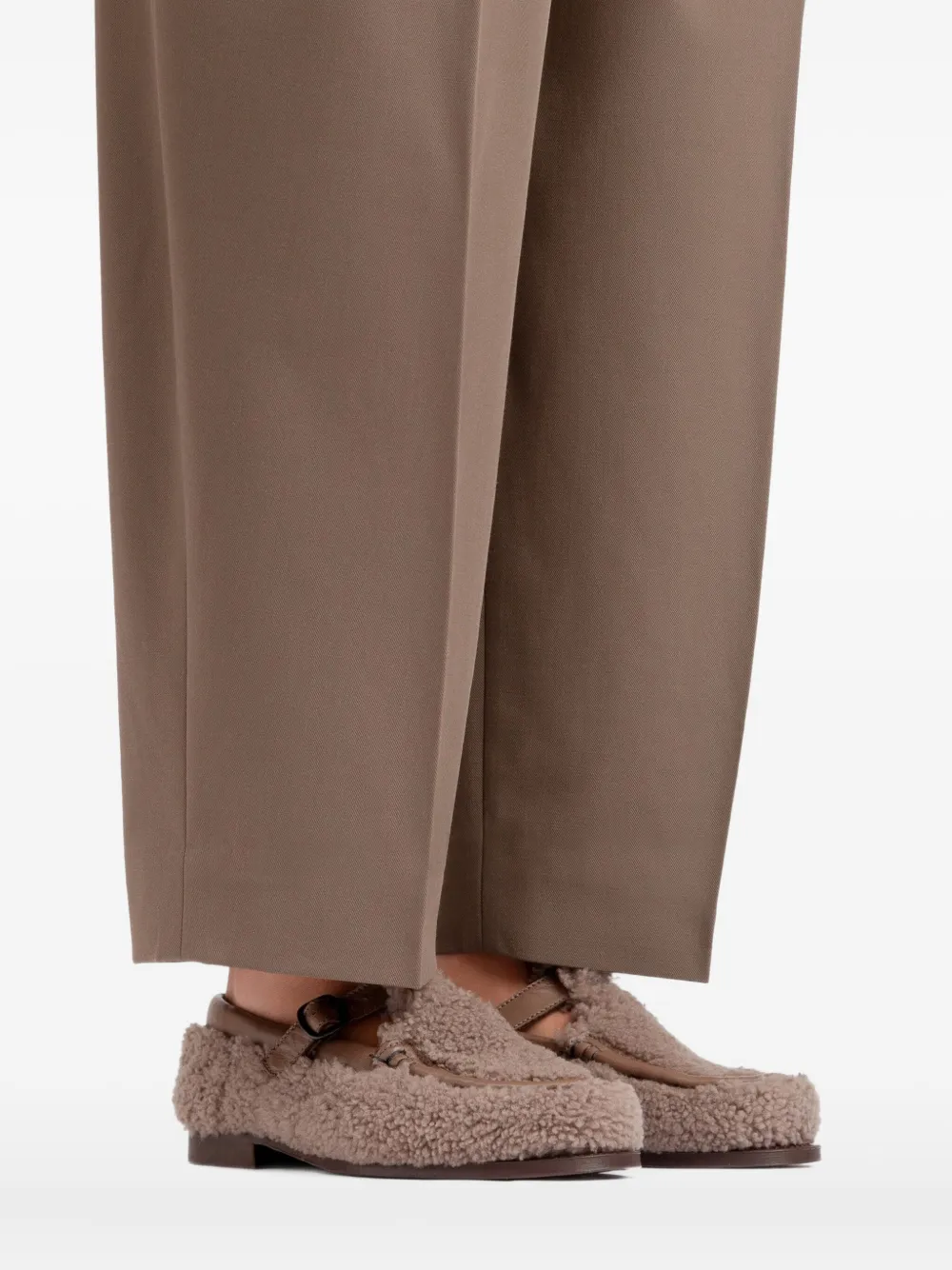 Hereu Alber Shearling Loafers In Gray